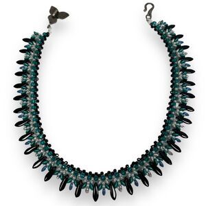 JBB Joshua Benbassat Women's Fashion Dagger Beaded Statement Necklace Multicolor